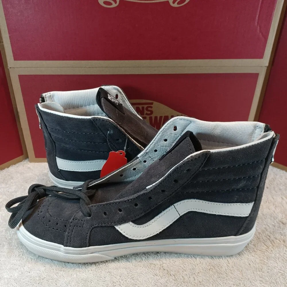 Vans Men's 4/Women's 5.5 Sk8 Hi Pig Suede Charcoal Gray